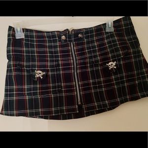 Tripp Plaid Skull Skirt Size Medium